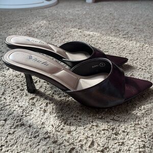 SHEIN Women's Chocolate Brown Kitten Heels